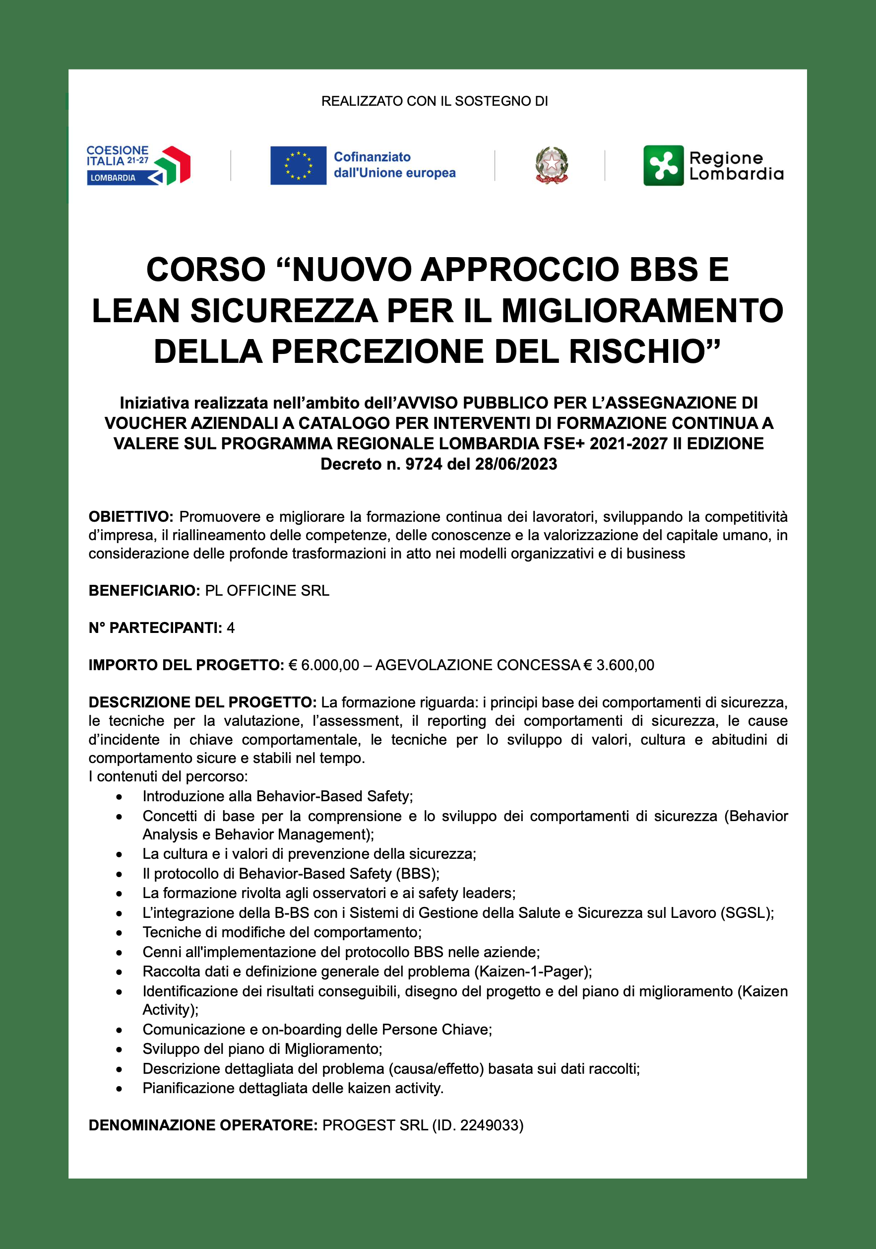 Corso Approccio BBF